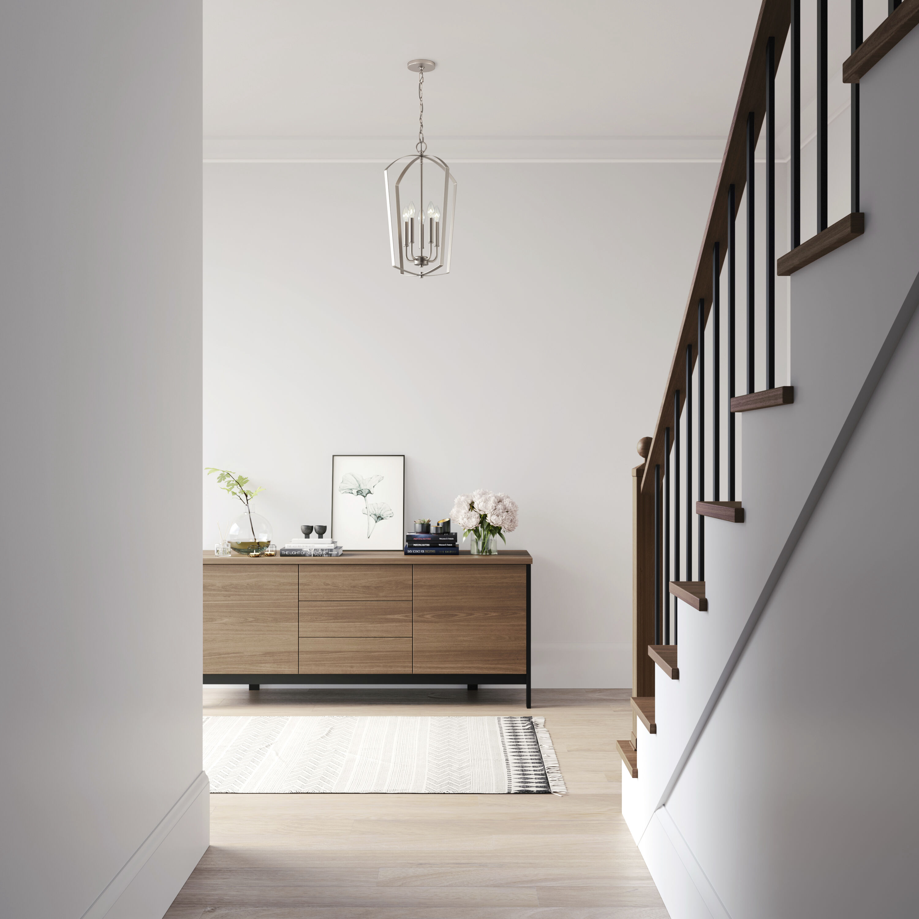 Ivey Lake 5 Light 15.75 inch Satin Nickel Pendant Ceiling Light